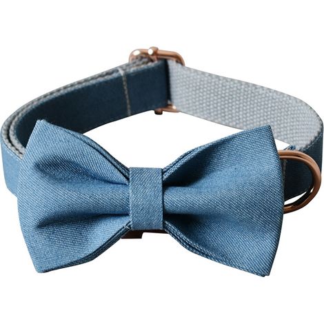 Collier pour Chien en Denim Gris Laisse pour Chien Collier de Chien personnalisé Chaîne de Laisse de libération Accessoires Pitbull Collier pour Animaux de Compagnie (M,27-41CM) (1/3)