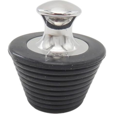 Bouchon vidange baignoire, inox/silicone, pour salle de bain (1/5)