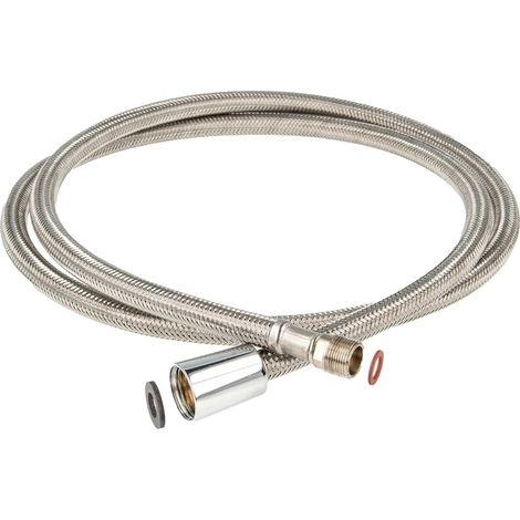 Tuyau de douche de rechange Pour douchette à vaisselle de cuisine Raccord M15/1 x écrou conique 1/2" Longueur 150 cm Tressage en acier inoxydable Fabriqué en Allemagne 23203 (1/5)