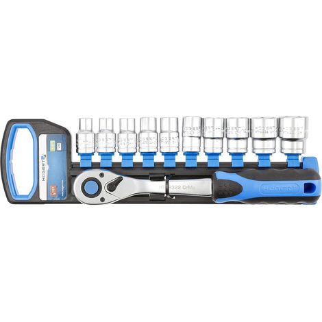 Ratschen-Stecknusssatz 1/2" Umschaltknarre 72 Zähne Steckschlüssel-Set Nusssatz (1/3)