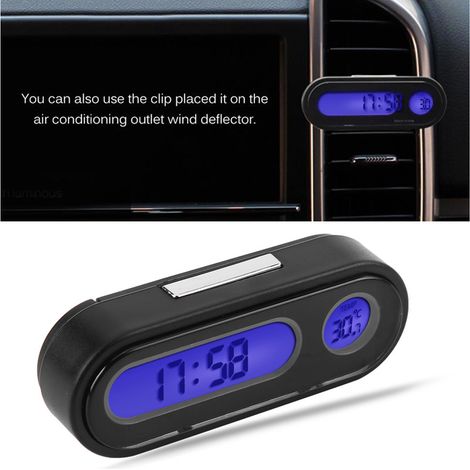 2-in-1 LED-Digitaluhr für den Autoinnenraum: Miniatur-Elektronikuhr, Thermometer und Voltmeter für das Armaturenbrett. (1/5)