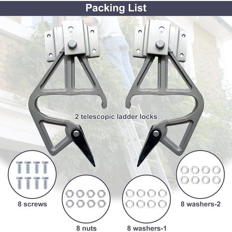 Aluminum Extension Ladder Locks for Werner 28-11 Rung Lock Kit