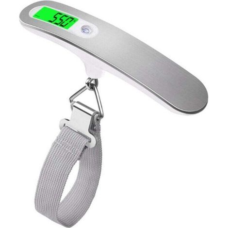 Balance à bagages électronique portable grise, numérique, poids maximal : 50 kg/110 lb, adaptée aux voyages, aux achats (1/3)