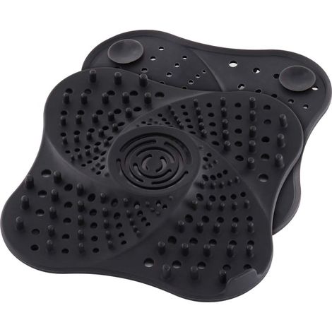 Attrape-cheveux en silicone avec ventouse pour douche, évier, bleu – DELKEVIC