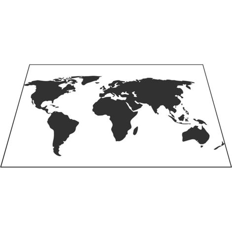 Stickers muraux carte du monde Healeved en PVC, avec contour noir minimaliste, faciles à retirer,