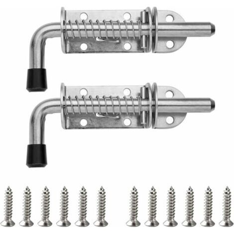 Serrure à ressort en acier inoxydable – Lot de 2 – Installation facile avec trous de montage pré-percés – Revêtement antirouille (1/5)