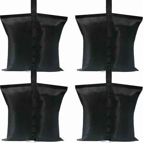 Lot de 4 Sacs de Lestage Industriels pour Tente Pliante, Contrepoids Robuste Noir pour Pieds de Parasol et Gazebo Extérieur (1/4)
