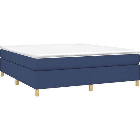 vidaXL Sommier à lattes de lit avec matelas Bleu 180x200 cm Tissu