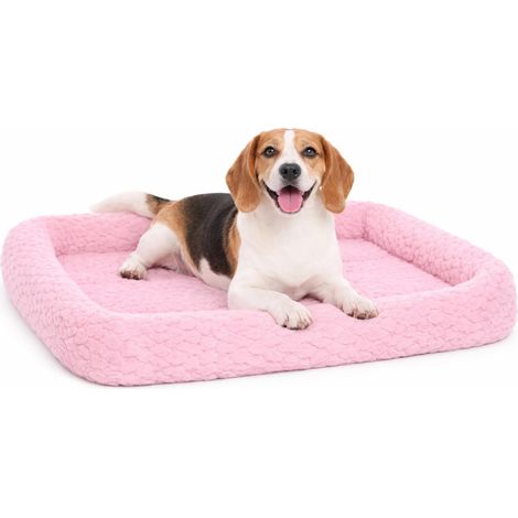 Panier Chien - Coussin Chien et Chat - avec Rebord - 85,5 x 51 x 7 cm - Peluche - Mousse 1,5 cm - Fond antidérapant - adapté Cage métallique (1/5)