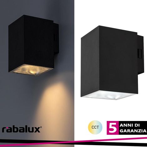 URFA WALL 9W LED BLACK SQUARE CCT 3000-4000-6500K 900LM - Luce FREDDA (1/3)