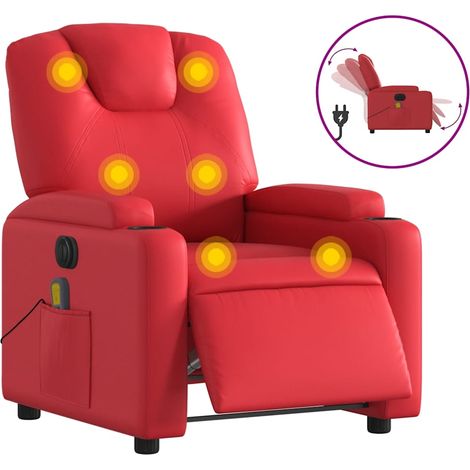 Maison Exclusive - Massagesessel Elektrisch Rot Kunstleder