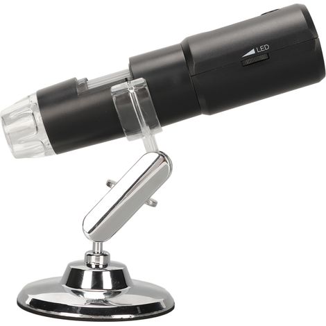 Microscope USB portable 50X-1000X Mini WiFi USB Noir Microscope numérique sans fil avec 8 LED pour PC, tablette, smartphone (1/4)