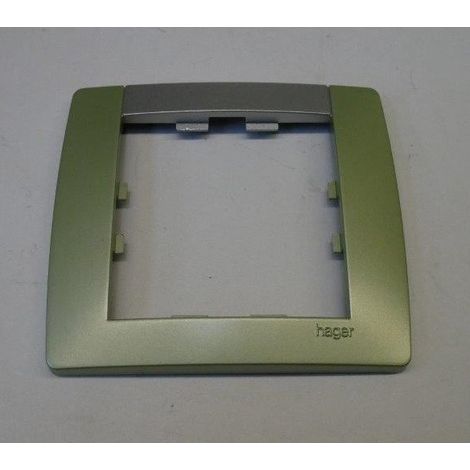 Plaque de finition 1 poste 2 modules couleur vert citrus serie Kallysta HAGER