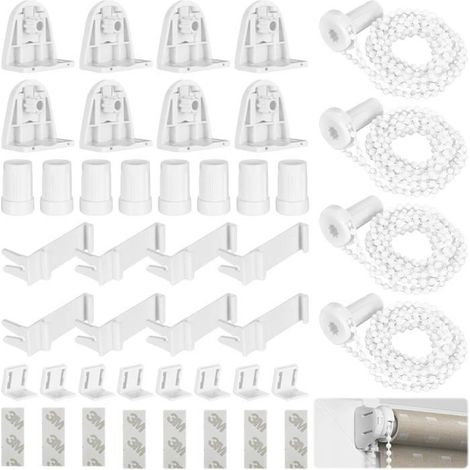 4 Sets Fixation Pour Store Enrouleur,17Mm Blanc Fixation Store Sans Percage,Pvc Support De Fixation Pour Store Enrouleur Ave[CA44] (1/5)