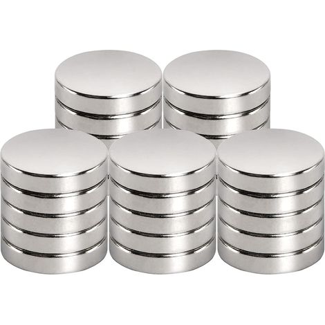 Beijiyi – Aimant néodyme 15 mm x 3 mm – Force magnétique jusqu'à 18 feuilles A4 – Revêtement triple couche nickel-cuivre – Lot de 25 pièces