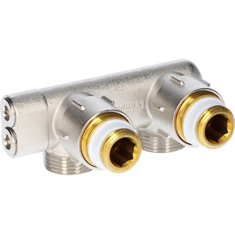 Simplex Umlenkstück E1/50 mit Absperrung für Heizkörper 1/2 Zoll IG, Eckform vernickelt (1/4)