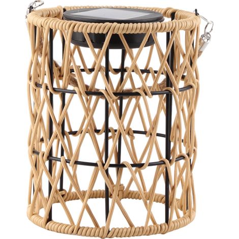 Lanterne solaire suspendue pour l'extérieur, lanterne solaire LED, étanche IP44, lanterne décorative en osier pour table, terrasse, jardin, cour, lumière chaude (1/5)