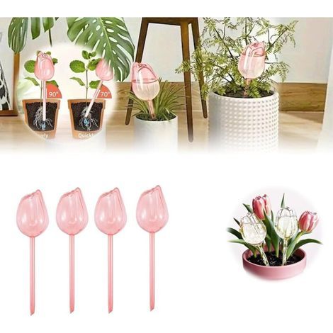 Lot de 4 Boules d'irrigation. Auto-arrosage. PVC. 24 x 6.5 cm. Plantes en pot (1/5)