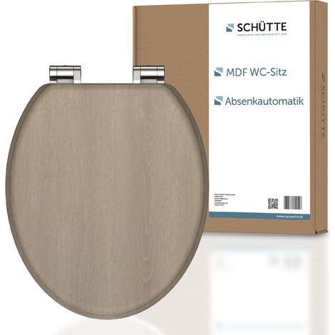 SCHÜTTE Tavoletta WC chiusura ammortizzata legno Copriwater universali globo Coperchio Water MDF Sedile WC Universale Asse Water Fino a 250 kg MODERN WOOD (1/4)