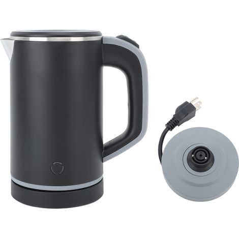 Bouilloire électrique à double paroi en acier inoxydable, 800 ml, chauffe-eau, noire, prise américaine, 110 V, 60 Hz (1/5)