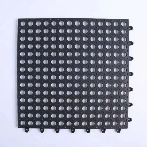 4er-Packung ineinandergreifende Drainagefliesen, 30 x 30 cm, rutschfest, für Schwimmbad und Badewanne, aus weichem PVC, modular, grau (1/4)