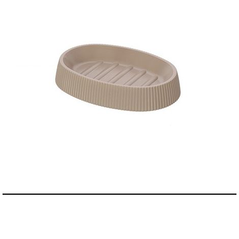 Portasapone beige linea London in plastica PS e ABS design moderno Feridras