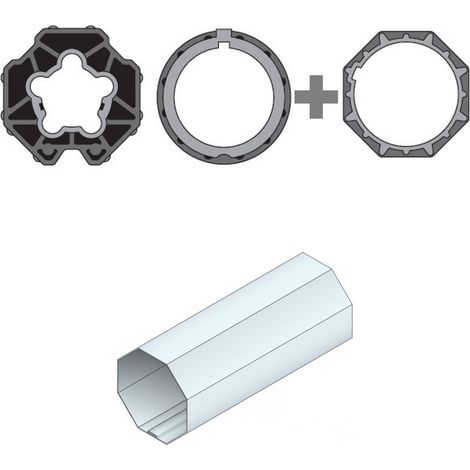 Adaptation moteur T5 pour tube Dohner Octo 70 – Kit avec roue et couronne – Applications volets roulants – Compatibilité 40/50/60 mm – Simu - Octo70