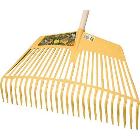 Râteau à feuilles 2 en 1 – Largeur de travail 600 mm – 26 dents élastiques pour grandes surfaces – Fonction râteau et fourche – Jost (1/3)
