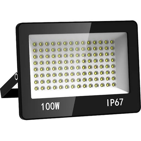 100 W 10000LM LED Outdoor Spotlight 6500 K Cool White IP67 Waterproof Security Lighting for Garden, Patio, Garage, Terrace, Warehouse (1/5)