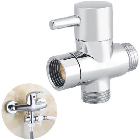 Deviatore a T a 3 vie Jeffergarden per doccia, WC, bidet, spruzzatore, adattatore per acqua, colore cromato (1/5)