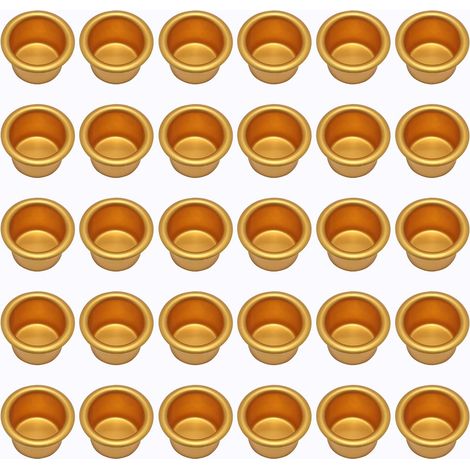 JSSEVN - 30-Piece Mini Candle Holders (30PCS, Gold), Metal Candle Holders, Small Metal Candle Holders, Candle Holders, Small Candlesticks, Christmas Table Decoration Candle Holders (1/5)