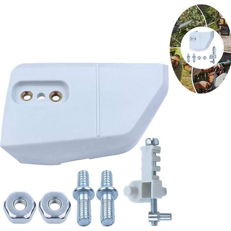Cache-pignon avec tendeur de chaîne pour tronçonneuse STIHL MS170 MS180 017 018 MS210 MS230 MS250 021 023 025, ADEFOL Protection de chaîne + tendeur + goujon et écrou 6 en 1 (1/5)