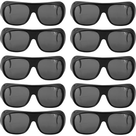 Lot 10 paires lunettes de protection anti-vent anti-poussière soudure sécurité travail verres gris (1/5)