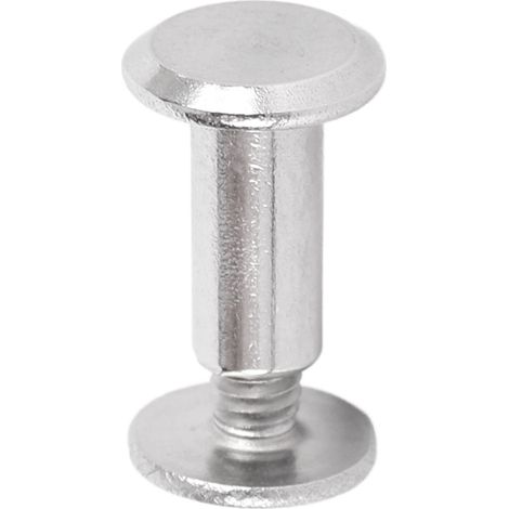 Lot de 100 rivets et vis M2.5 en acier inoxydable à tête plate ronde pour la décoration de vêtements et la maroquinerie (3,5 x 8 x 7 mm / 0,14 x 0,31 x 0,28 po). (1/5)