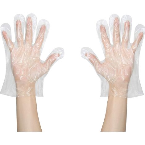 300 gants jetables - Gants en plastique PE, gants de sécurité pour le travail (1/5)