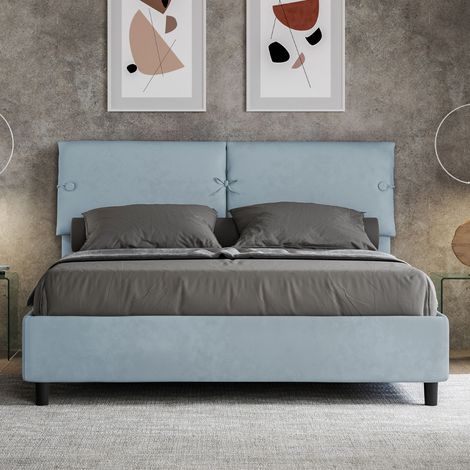 Letto contenitore da 160x190 in microfibra azzurro Sleeper (1/5)