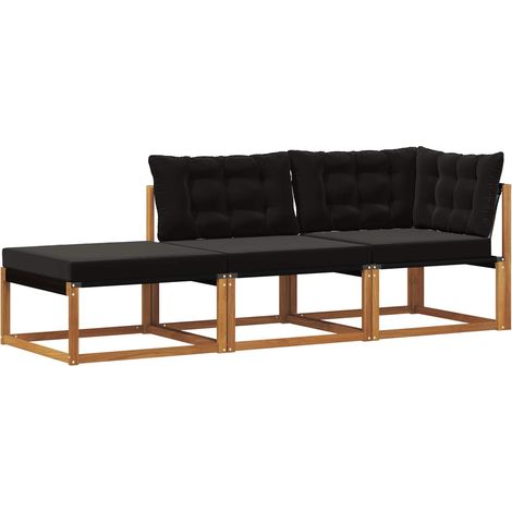 Maison Exclusive - Ecksofa-Einheiten für draußen mit Kissen 3 Stü