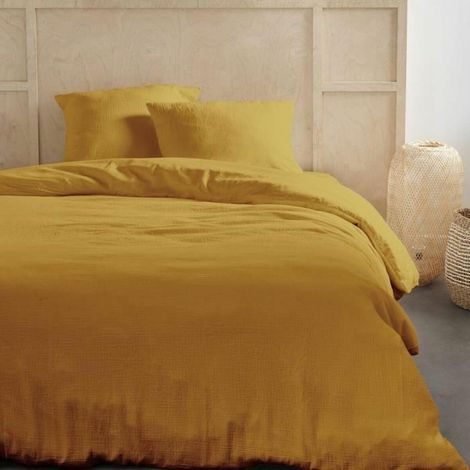 Sábanas - TODAY - 123668 - 2 personas - 240x220cm - Tela de algodón unida - Ocre