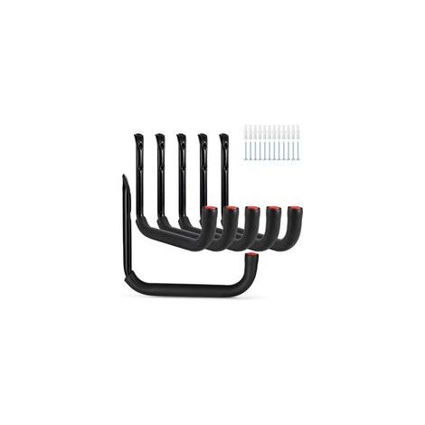 Crochets de garage, lot de 6 supports muraux pour outils de rangement avec bras géant de 25 x 23 cm, robustes et adaptés aux outils de jardin, échelles, vélos et objets encombrants - 25 x 23 cm (1/4)