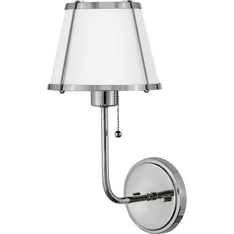 Applique classica nichel lucido paralume bianco E27 Hinkley (1/5)