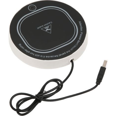 Chauffe-tasse USB réglable - Tapis chauffant intelligent pour maintenir café, thé ou lait à température idéale - Noir (1/5)