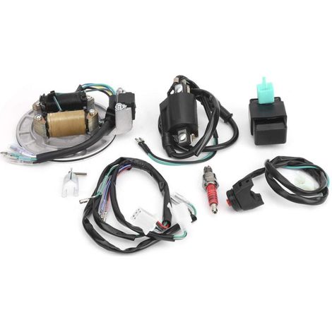 Faisceau de Câblage D'allumage, Kit de Bougie D'allumage de Faisceau de Câblage CDI de Stator de Bobine D'allumage pour Xrcrf 50 50cc -125cc Noir pour Faisceau de Câblage D'allumage Bougie D'allumage (1/4)