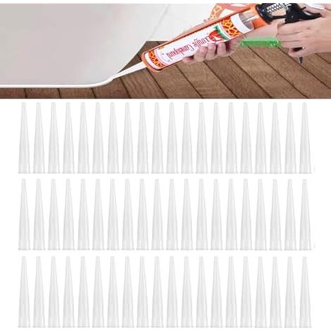 60 embouts de cartouche en silicone, embouts de rechange, outils pour mastic d'étanchéité à domicile (1/5)
