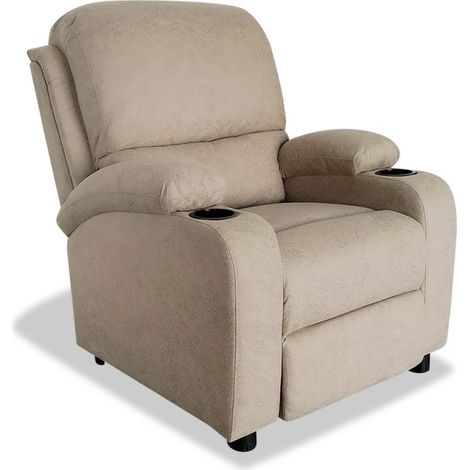 Sillón relax manual Siesta tapizado beige, 75cm(Ancho) 85cm (Fondo) 98cm(Alto) (1/3)