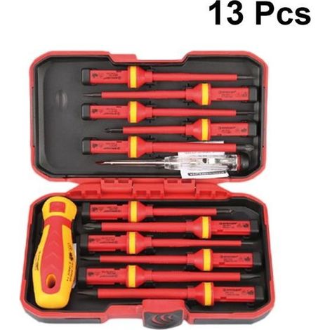 13pcs 1000v électriciens isolé tournevis kit électriciens outil à main (1/4)