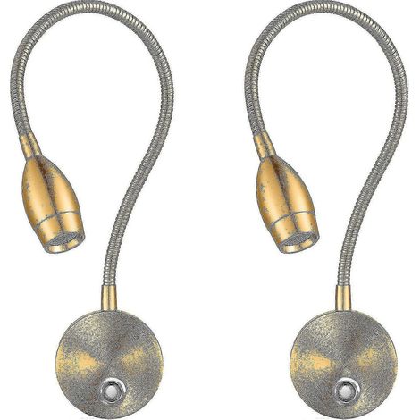 Lampes de lecture LED à intensité variable, appliques murales pour tête de lit, bras flexible avec variateur tactile, 3 modes de couleur, lot de 2 (1/5)