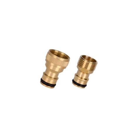 Lot de 2 Adaptateur Tuyau Arrosage, Raccords d'arrosage en Laiton, 1/2" Rapides Ensemble Connecteur pour Tuyau d'arrosage, Arrosage Outils de Jardin, Cuisine (1/5)