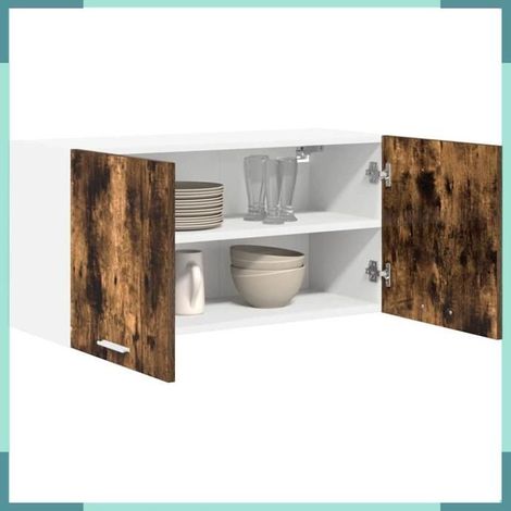 884182 Armoire suspendue Chêne fumé 80 x 31 x 40 cm Bois d'ingénierie (1/5)