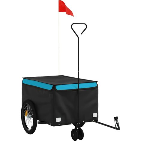 Bike Trailer Black and Blue 30 kg Iron vidaXL