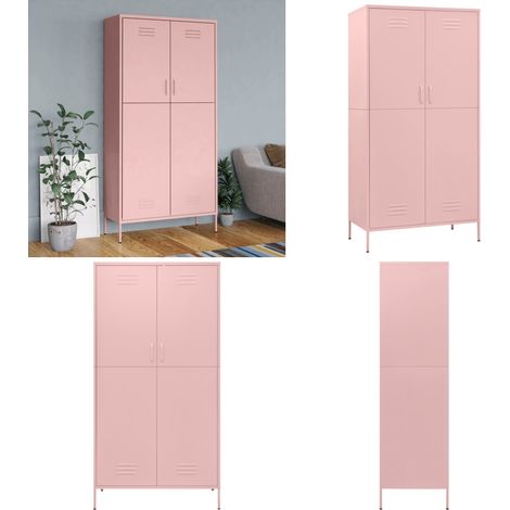 Garde-robe Rose 90x50x180 cm Acier - Armoire - Meuble De Rangement - Placard - Dressing - Wardrobe - Home & Living (1/5)